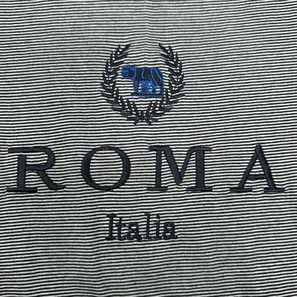 Vintage Sublima ROMA Italia Tee (L) Made in Italy Embroider Stripe Euro Tourist - Picture 6 of 10
